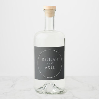 Étiquettes Pour Bouteilles De Liqueur Ultra-moderne minimaliste noir et blanc