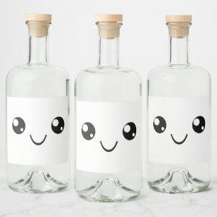 Étiquettes Pour Bouteilles De Liqueur Visage souriant