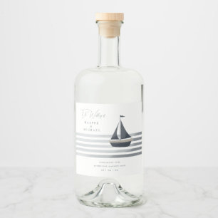 Étiquettes Pour Bouteilles De Liqueur Voilier maritime mariage personnalisé