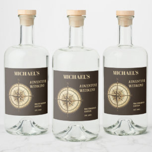 Étiquettes Pour Bouteilles De Liqueur Voyage en cabane aventureuse enterrement de vie de