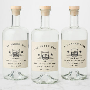 Étiquettes Pour Bouteilles De Liqueur Week-end de fête de bachelor sur le thème du whisk
