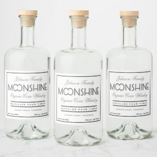 Étiquettes Pour Bouteilles De Liqueur Whiskey noir et gris