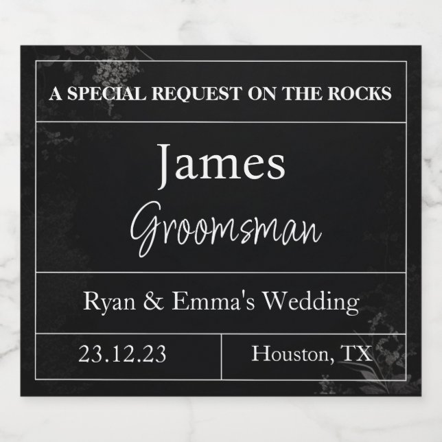 Étiquettes Pour Bouteilles De Liqueur Whiskey Proposition Groomsmen Personnalisable (Étiquettes simples)