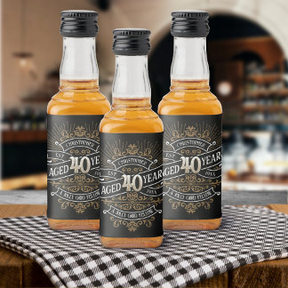 Étiquettes Pour Bouteilles De Liqueur Whiskey Vintage Mens 40e anniversaire
