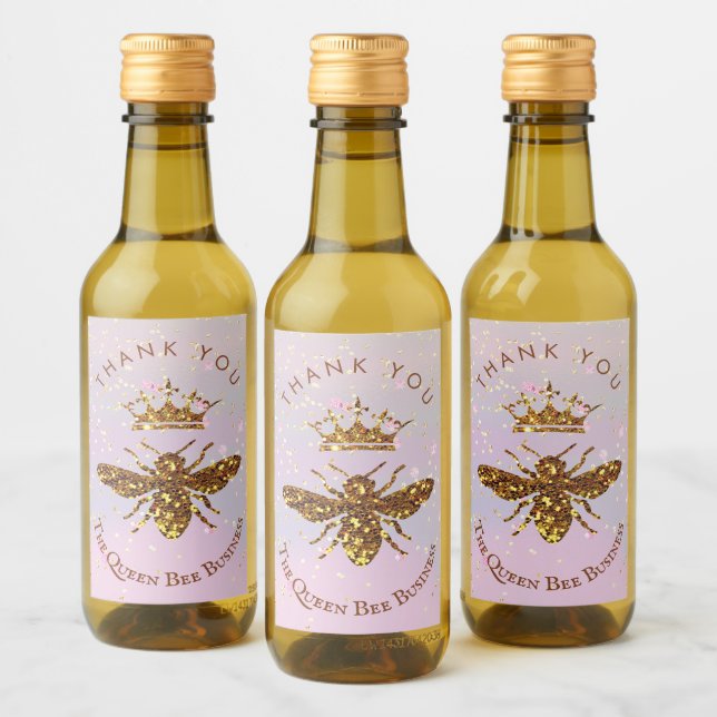 Étiquettes Pour Bouteilles De Vin Abeille de parties scintillant Faux (Bouteilles)