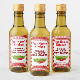 Étiquettes Pour Bouteilles De Vin Amusant Hawaiian fait maison Sauce Chaud Chili Pep