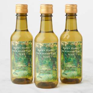 Étiquettes Pour Bouteilles De Vin Aquarelle de peinture de forêt