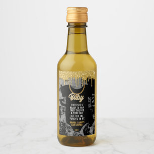 Étiquettes Pour Bouteilles De Vin Baby Shower Chaîne en Or Hip Hop