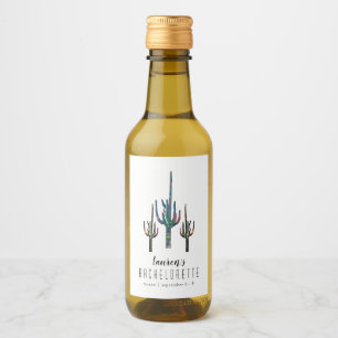 Étiquettes Pour Bouteilles De Vin Bachelorette personnalisée Saguaro Cactus