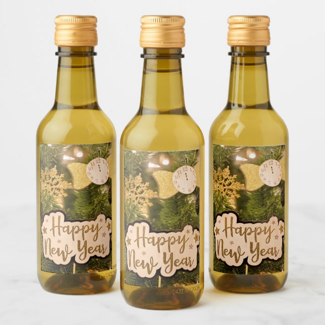 ÉTIQUETTES POUR BOUTEILLES DE VIN BONNE NOUVELLE ANNÉE (Bouteilles)