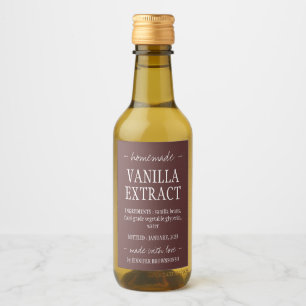 Étiquettes Pour Bouteilles De Vin Bouteille d'extrait de vanille rouge fait maison a