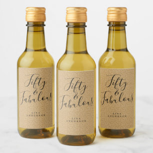 Étiquettes Pour Bouteilles De Vin Chic 50 Fabulous Gold Parties scintillant Nom 50e 