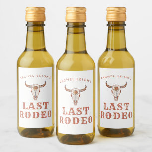 Étiquettes Pour Bouteilles De Vin Cowgirl du désert dernier rodéo