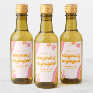 Étiquettes Pour Bouteilles De Vin Déboussolés & Fiancés Rose & Orange