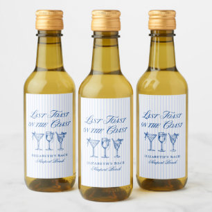 Étiquettes Pour Bouteilles De Vin Dernier toast sur la côte Élégant poitrine tirée à