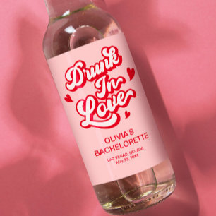 Étiquettes Pour Bouteilles De Vin Drunk In love Bachelorette Mini Champagne