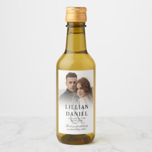 Étiquettes Pour Bouteilles De Vin Élégante Photo Mariage Mini