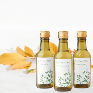 Étiquettes Pour Bouteilles De Vin Elégante verdure Quinceañera