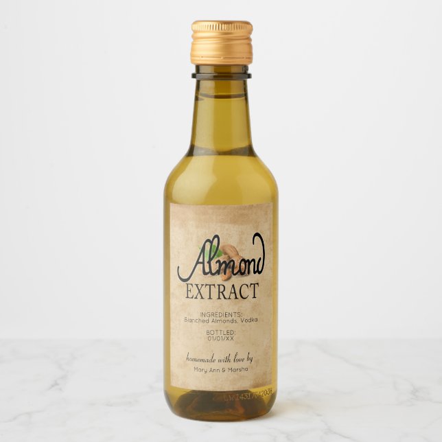 Étiquettes Pour Bouteilles De Vin Extrait d'amande (Devant)