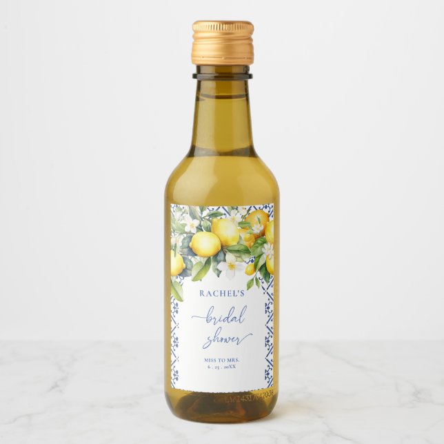 Étiquettes Pour Bouteilles De Vin Fête des mariées des agrumes méditerranéens (Devant)