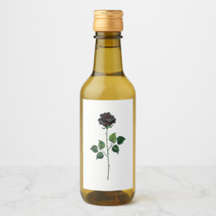 Étiquettes Pour Bouteilles De Vin Fleur de rose noire