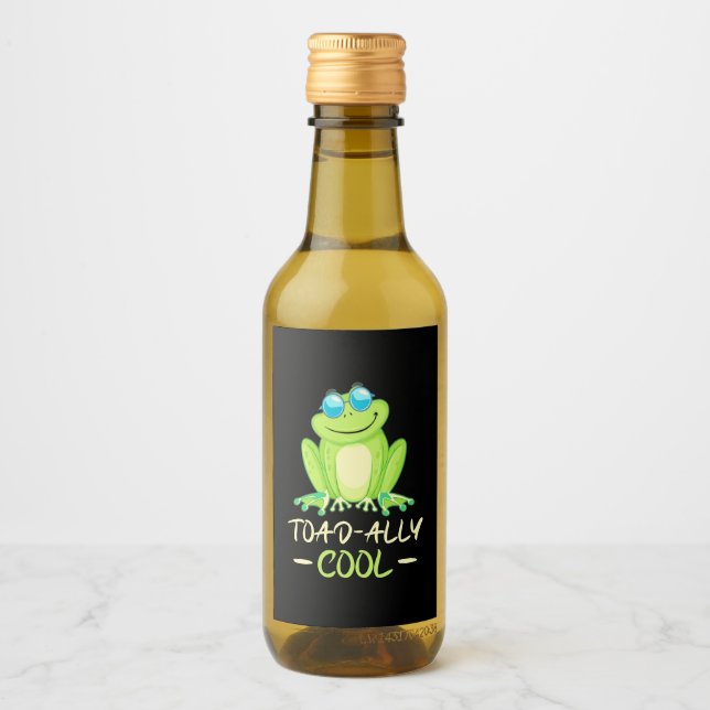Étiquettes Pour Bouteilles De Vin Grenouille Toadal Cool (Devant)