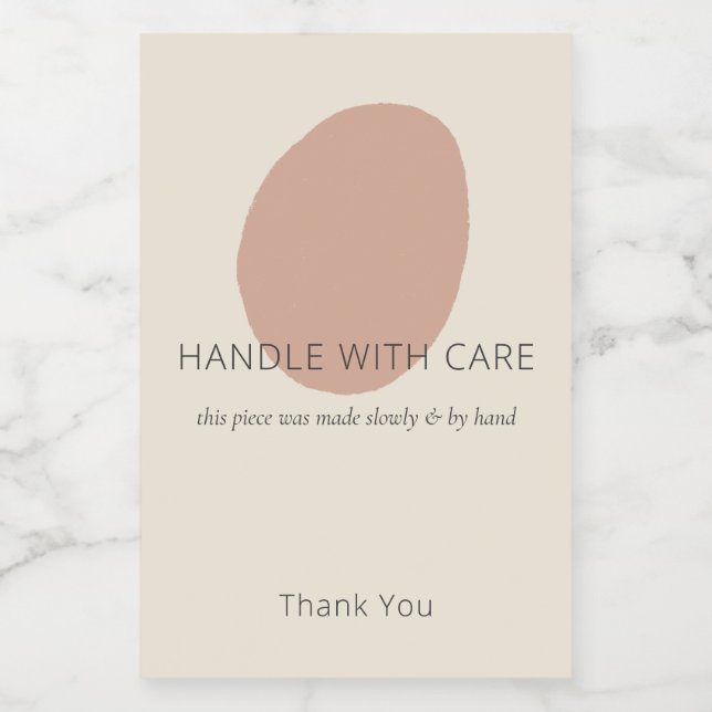 Étiquettes Pour Bouteilles De Vin Handle With Care Terracotta Artisan Custom Label  (Étiquettes simples)