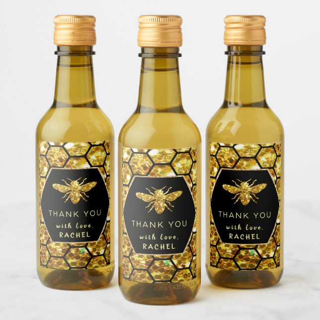 Étiquettes Pour Bouteilles De Vin hexagone bee merci (Bouteilles)