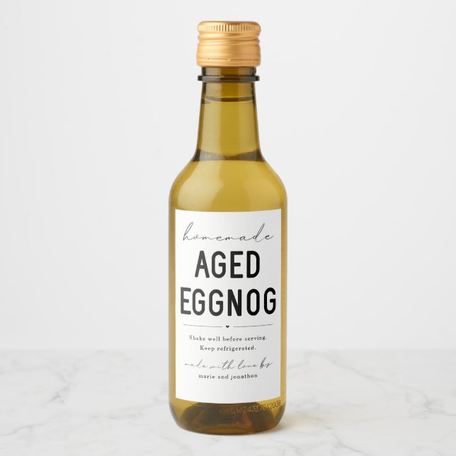 Étiquettes Pour Bouteilles De Vin Homemade Aged Eggnog Bottle Label (Devant)