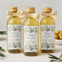 Huile d'olive Faveurs de mariage infusé avec l'amo