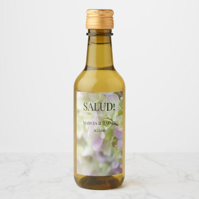 Étiquettes Pour Bouteilles De Vin Hydrangea closeup (Devant)
