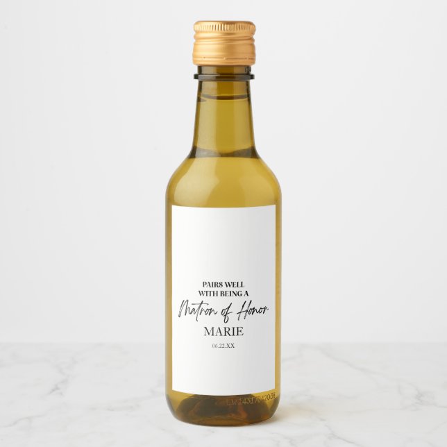 Étiquettes Pour Bouteilles De Vin Il convient d'être un chef d'honneur (Devant)