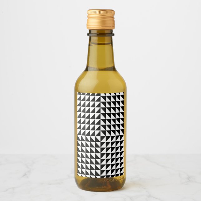 Étiquettes Pour Bouteilles De Vin illusion d'optique noir (Devant)