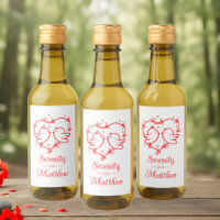 Jolis Inséparables Bohème Jardin Mariage Cœur Roug
