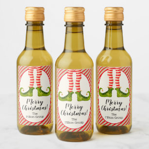 Étiquettes Pour Bouteilles De Vin Jolly Christmas Elf Legs