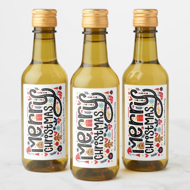 Étiquettes Pour Bouteilles De Vin Joyeux Noël (Bouteilles)