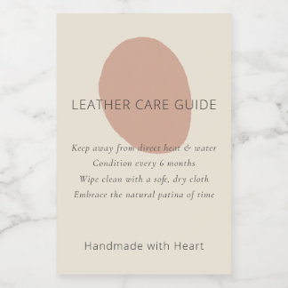 Étiquettes Pour Bouteilles De Vin Leather Care Guide Terracotta Artisan Custom Label