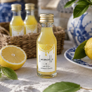 Étiquettes Pour Bouteilles De Vin Limoncello Aquarelle Citron Qui Dégouline Façon Ma