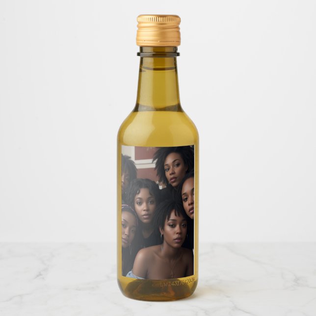 Étiquettes Pour Bouteilles De Vin Magie de la fille noire (Devant)