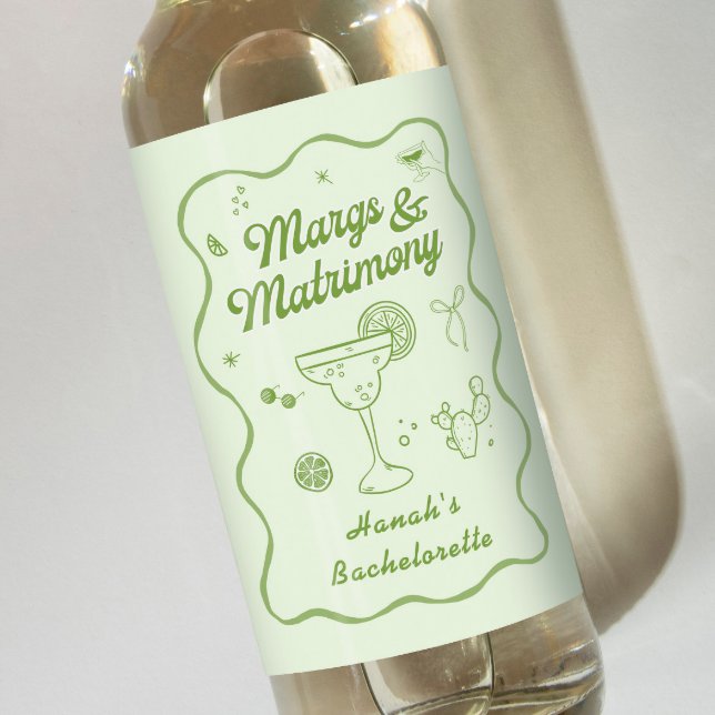 Étiquettes Pour Bouteilles De Vin Marges et bachelorette de mariage (Créateur téléchargé)
