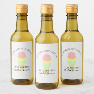 Étiquettes Pour Bouteilles De Vin Mariage avec Crème Glacée Ramassée