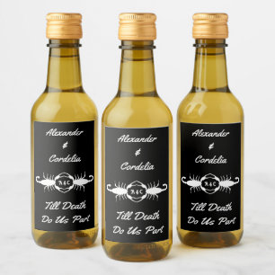 Étiquettes Pour Bouteilles De Vin Mariage blanc gothique Scorpions personnalisés Mon