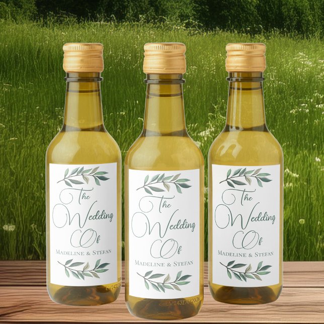 Étiquettes Pour Bouteilles De Vin Mariage botanique personnalisé chic Eucalyptus Lea (Créateur téléchargé)