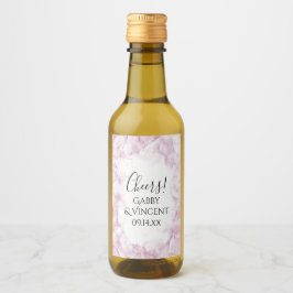 Étiquettes Pour Bouteilles De Vin Mariage d'aquarelle rose pâle