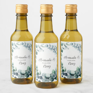 Étiquettes Pour Bouteilles De Vin Mariage de feuilles botaniques Eucalyptus