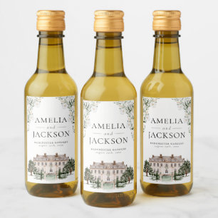 Étiquettes Pour Bouteilles De Vin Mariage du manoir de campagne