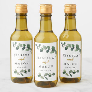 Étiquettes Pour Bouteilles De Vin Mariage Eucalyptus Mini Étiquettes de vin
