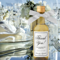 Mariage noir et blanc simple Mini Merci