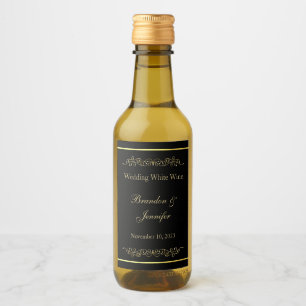 Étiquettes Pour Bouteilles De Vin Mariage personnalisé Black & Gold