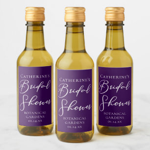 Étiquettes Pour Bouteilles De Vin Mariage Royal Pourpre Personnalisé Mini